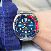 Seiko Prospex PADI Special Edition Automatic Blue Dial Silver Steel Strap Watch for Men - SRPE99