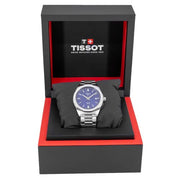 Tissot PRC 100 Solar Quartz Blue Dial Silver Steel Strap Watch for Men - T151.422.11.041.00