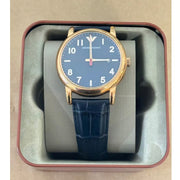 Emporio Armani Luigi Blue Dial Blue Leather Strap Watch for Men - AR11135