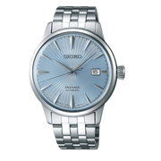 Seiko Presage Cocktail Time Automatic Ice Blue Dial Silver Steel Strap Watch for Men - SRPE19J1