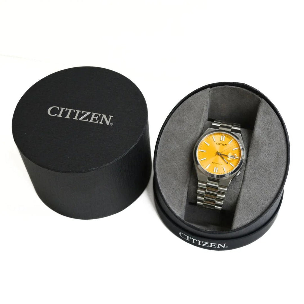 Citizen Tsuyosa Automatic Yellow Dial Silver Steel Strap Watch for Men - NJ0150-56Z