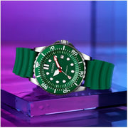 Citizen Mechanical Automatic Green Dial Green Rubber Strap Watch for Men - NJ0129-10X