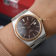 Tissot PRX Powermatic 80 18K Gold Brown Dial Silver Steel Strap Watch for Men - T931.407.41.291.00