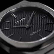 D1 Milano Ultra Thin Black Dial Gray Steel Strap Watch for Men - D1-UTBJ15