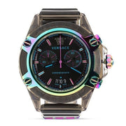Versace Icon Active Chronograph Black Dial Grey Silicone Strap Watch for Men - VEZ701022