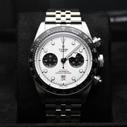 Tudor Black Bay Chrono Silver Dial Silver Steel Strap Watch for Men - M79360N-0014