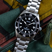 Seiko Prospex 1965 Heritage Divers Automatic Black Dial Silver Steel Strap Watch for Men - SPB453J1