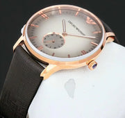Emporio Armani Gianni Gray Dial Brown Leather Strap Watch for Men - AR1723