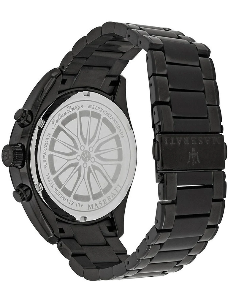 Maserati SFIDA Limited Edition Chronograph Black Dial Black Steel Strap Watch for Men - R8873640016