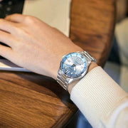 Citizen Mechanical Automatic Light Blue Dial Silver Steel Strap Watch for Men - NJ0191-83L