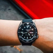 Seiko 5 Sports SKX Series Automatic Black Dial Black Silicone Strap Watch for Men - SRPD65K2
