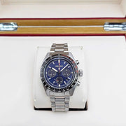 Seiko Prospex Speedtimer Solar Chronograph Blue Dial Silver Steel Strap Watch for Men - SSC815