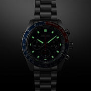 Seiko Prospex Speedtimer Solar Chronograph Blue Dial Silver Steel Strap Watch for Men - SSC913