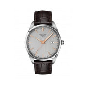 Tissot PR 100 Quartz Silver Dial Black Leather Strap Watch for Men - T150.410.16.031.00