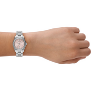 Emporio Armani Federica Pink Dial Silver Steel Strap Watch for Women - AR11658