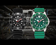 Citizen Mechanical Automatic Green Dial Green Rubber Strap Watch for Men - NJ0129-10X