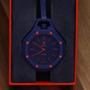Swatch x AP Royal Pop Blue Dial Blue Leather Strap Watch for Men - Orenji Hachi
