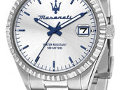Maserati Competizione Silver Dial Silver Steel Strap Watch for Men - R8853100045