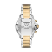 Emporio Armani Sea Explorer Chronograph Green Dial Two Tone Steel Strap Watch for Men - AR11586