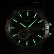 Hugo Boss Troper Automatic Chronograph Green Dial Silver Steel Strap Watch for Men - 1514200