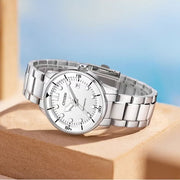 Citizen Mechanical Automatic White Dial Silver Steel Strap Watch for Men - NJ0191-83A