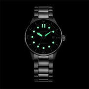 Citizen Mechanical Automatic Black Dial Silver Steel Strap Watch for Men - NJ0191-83E