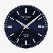 Tissot PRC 100 Solar Quartz Blue Dial Silver Steel Strap Watch for Men - T151.422.11.041.00