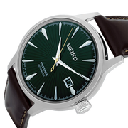 Seiko Presage Cocktail Time Automatic Green Dial Brown Leather Strap Watch for Men - SRPD37J1