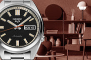 Seiko 5 Sports SNXS Series Automatic Black Dial Silver Steel Strap Watch for Men - SRPK89K1