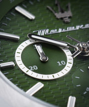 Maserati Stile Chronograph Green Dial Silver Steel Strap Watch for Men - R8873642011