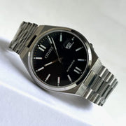 Citizen Tsuyosa Automatic Black Dial Silver Steel Strap Watch for Men - NJ0151-53E