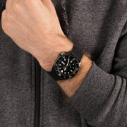 Seiko 5 Sports SKX Series Automatic Black Dial Black Silicone Strap Watch for Men - SRPD65K2