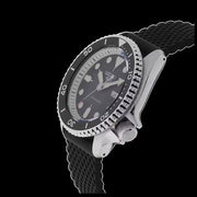Seiko 5 Sports SKX Automatic Black Dial Black Silicone Strap Watch for Men - SRPD73K2