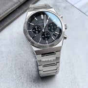 Seiko Conceptual Chronograph Grey Dial Silver Steel Strap Watch for Men - SSB455P1