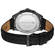 Lacoste Apext Black Dial Black Leather Strap Watch for Men - 2011296