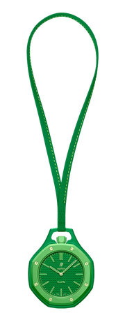 Swatch x AP Royal Pop Green Dial Green Leather Lanyard Watch for Men - Green Eight