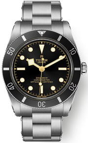 Tudor Black Bay 54 Black Dial Silver Steel Strap Watch for Men - M79000N-0001
