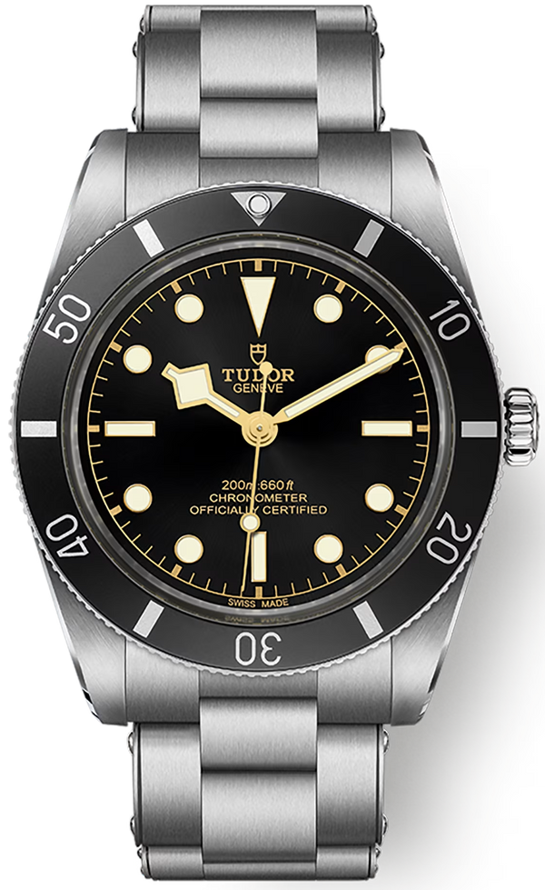 Tudor Black Bay 54 Black Dial Silver Steel Strap Watch for Men - M79000N-0001
