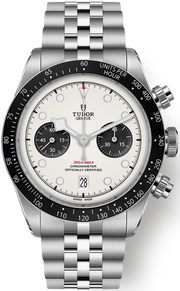 Tudor Black Bay Chrono Silver Dial Silver Steel Strap Watch for Men - M79360N-0014