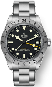 Tudor Black Bay Pro Black Dial Silver Steel Strap Watch for Men - M79470-0001