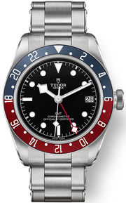 Tudor Black Bay GMT Black Dial Silver Steel Strap Watch for Men - M79830RB-0001