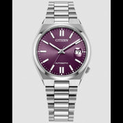 Citizen Tsuyosa Automatic Purple Dial Silver Steel Strap Watch for Men - NJ0200-50W
