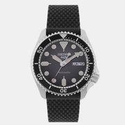 Seiko 5 Sports SKX Automatic Black Dial Black Silicone Strap Watch for Men - SRPD73K2
