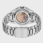 Citizen Mechanical Automatic Yellow Dial Silver Steel Strap Watch for Men - NJ0170-83Z