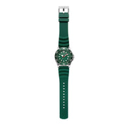 Citizen Mechanical Automatic Green Dial Green Rubber Strap Watch for Men - NJ0129-10X