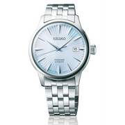 Seiko Presage Cocktail Time Automatic Ice Blue Dial Silver Steel Strap Watch for Men - SRPE19J1