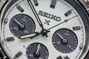 Seiko Prospex Speedtimer Solar Chronograph White Dial Silver Steel Strap Watch for Men - SSC813