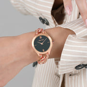 Emporio Armani Aurora Mother of Pearl Grey Dial Rose Gold Steel Strap Watch for Women - AR11139
