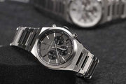 Seiko Conceptual Chronograph Grey Dial Silver Steel Strap Watch for Men - SSB455P1