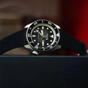 Seiko 5 Sports SKX Automatic Black Dial Black Silicone Strap Watch for Men - SRPD73K2